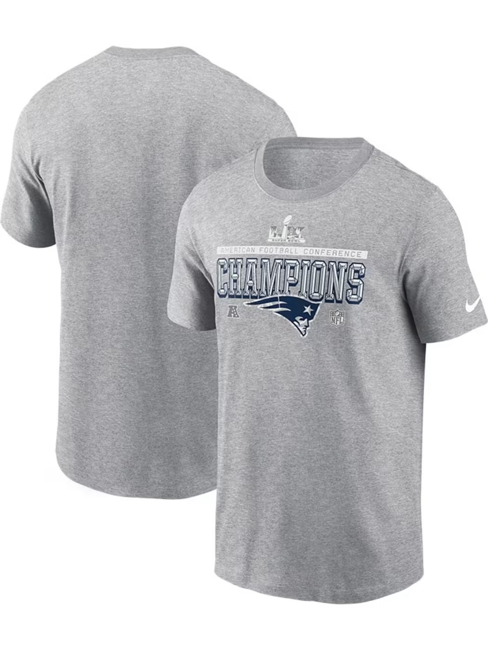 Nike New England Patriots Grey 2025 AFC Conference Champs
